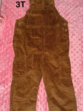 Toddler Brown Corduroy Overalls - 3T